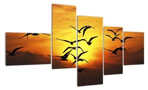 Obraz letících ptáků (150x85cm)
