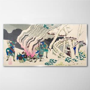 Obraz na skle Obraz na skle Abstrakce Asie Samurai