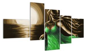 Obraz ženy v zeleném (150x85cm)