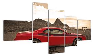 Červené auto - obraz (150x85cm)
