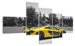 Žluté sportovní auto - obraz (150x85cm)