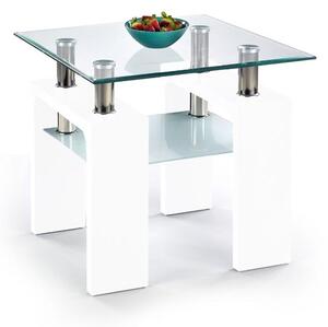 Halmar Konferenční stolek Diana H, čtvercový, sklo/bílý