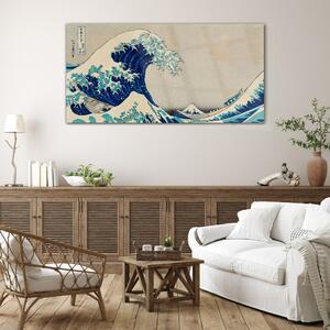 Obraz na skle Obraz na skle Mořské bouře čluny vlny