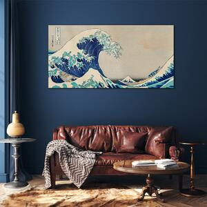 Obraz na skle Obraz na skle Mořské bouře čluny vlny