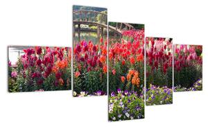 Obraz květinové zahrady (150x85cm)