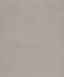 Vliesová tapeta na zeď, šedo-béžová, grafická, Art Deco, EAR606, The Texture Book, Masureel
