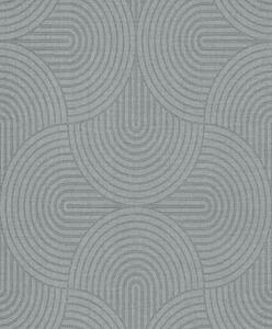Vliesová tapeta na zeď, šedo-zelená, grafická, Art Deco, EAR603, The Texture Book, Masureel