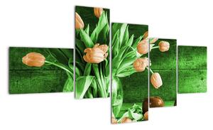 Tulipány ve váze - obraz (150x85cm)