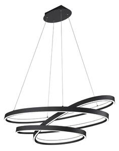 Černé LED závěsné svítidlo s hlasovým ovládáním/s ovládáním pomocí mobilní aplikace s kovovým stínidlem Ciola – CINQUE