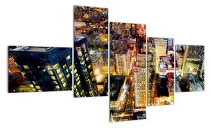 Noční město, obrazy (150x85cm)