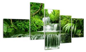 Vodopád v přírodě, obraz (150x85cm)