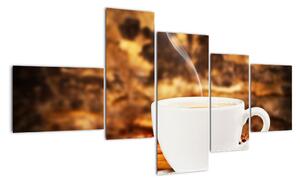 Šálek kávy, obrazy (150x85cm)