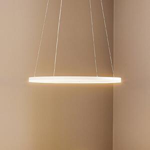 Fabas Luce LED závěsné světlo Giotto, jednožárovkové, bílé, stmívatelný, Bílá / opál, Obývací pokoj / jídelna, kov, Moderní