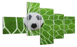 Fotbalový míč v síti - obraz (150x85cm)