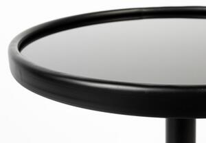 White Label Černý skleněný odkládací stolek WLL MILO 40 cm