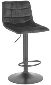 Nordic Living Černá sametová barová židle Nellie 63-83 cm