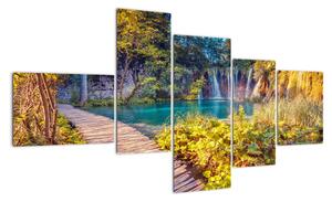 Vodopády v přírodě - obraz (150x85cm)