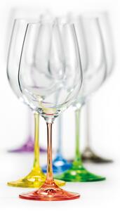 Crystalex - Bohemia Crystal Sklenice na bílé i červené víno Viola Rainbow 350 ml, 6 ks (mix barev)