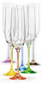 Crystalex - Bohemia Crystal Sklenice na šampaňské Viola Rainbow 190 ml, 6 ks (mix barev)