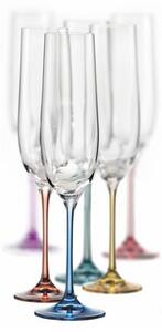 Crystalex - Bohemia Crystal Sklenice na šampaňské Viola Spectrum 190 ml, 6 ks (mix barev)
