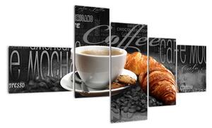 Káva s croissantem - obraz (150x85cm)