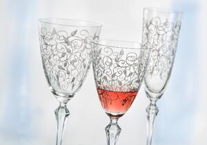 Crystalex - Bohemia Crystal Sklenice na bílé i červené víno Elisabeth Leaves 350 ml, 6 ks