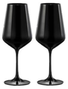 Crystalex - Bohemia Crystal Sklenice na víno Sandra - Black 450 ml, 2 ks