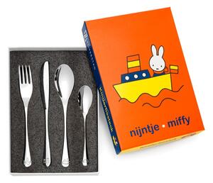 Nerezový dětský příbor ve stříbrné barvě 4 ks Miffy – Zilverstad