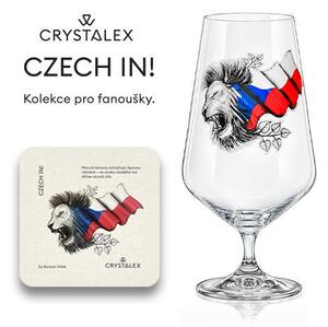 Crystalex - Bohemia Crystal Sklenice na pivo Czech In 540ml - vlajka, 1 ks