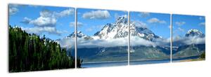 Obraz - zasněžené vrcholky hor (160x40cm)