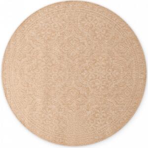 Hans Home | Kusový koberec Duet Rosel 106252 Beige/White kruh - na ven i na doma