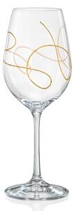 Crystalex - Bohemia Crystal Sklenice na víno Viola String gold 350 ml, 2 ks