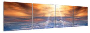 Moderní obraz - slunce nad mraky (160x40cm)