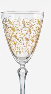 Crystalex - Bohemia Crystal Sklenice na bílé víno Elisabeth Leaves Gold 250 ml, 6 ks