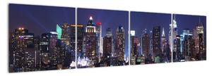 Obraz města - noční záře města (160x40cm)