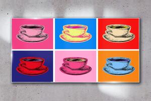 Obraz na skle Obraz na skle Abstrakce šálků kávy nápoje
