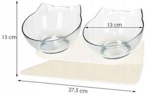 Sada misek se stojanem 2x13 cm pro psa / kočku bílá SPRINGOS