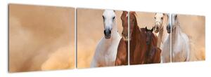 Obrazy běžících koní (160x40cm)
