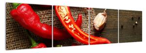 Obraz - chilli papriky (160x40cm)