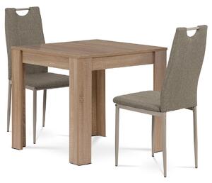 Jídelní set MDF se 2 židlemi, 80 x 80 x 75 cm, dub Sonoma