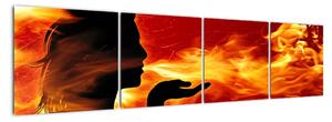 Obraz - žena v ohni (160x40cm)