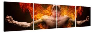 Obraz muže v ohni (160x40cm)