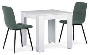 Jídelní set MDF se 2 židlemi, 80 x 80 x 75 cm, bílá