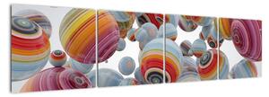 Abstraktní obraz barevných koulí (160x40cm)