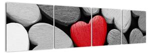 Červené srdce - obrazy na stěnu (160x40cm)