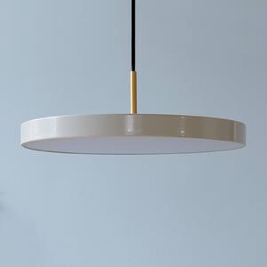 UMAGE Závěsné světlo LED Asteria Mini, perlově bílé/mosazné, Ø 31 cm, stmívatelný, Bílá / opál, Obývací pokoj / jídelna, Hliník, Design