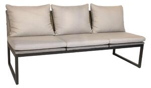 Stern 3-místná jídelní lavice Tammo, Stern, 180x75x85 cm, rám lakovaný hliník černý (black matt), výplet textilen linen grey, venkovní látka cream
