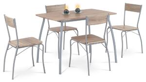 Jídelní set HANS se 4 židlemi, 110 x 70 x 77 cm, dub Sonoma