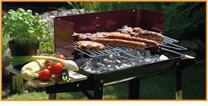 Gril na dřevěné uhlí 54 x 33 cm GrillChef Wagon BBQ LANDMANN 0566