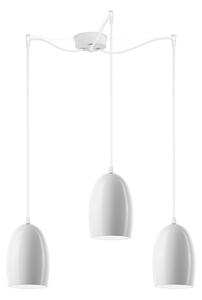 Bílé trojramenné závěsné svítidlo Sotto Luce UME S Glossy, ⌀ 14 cm